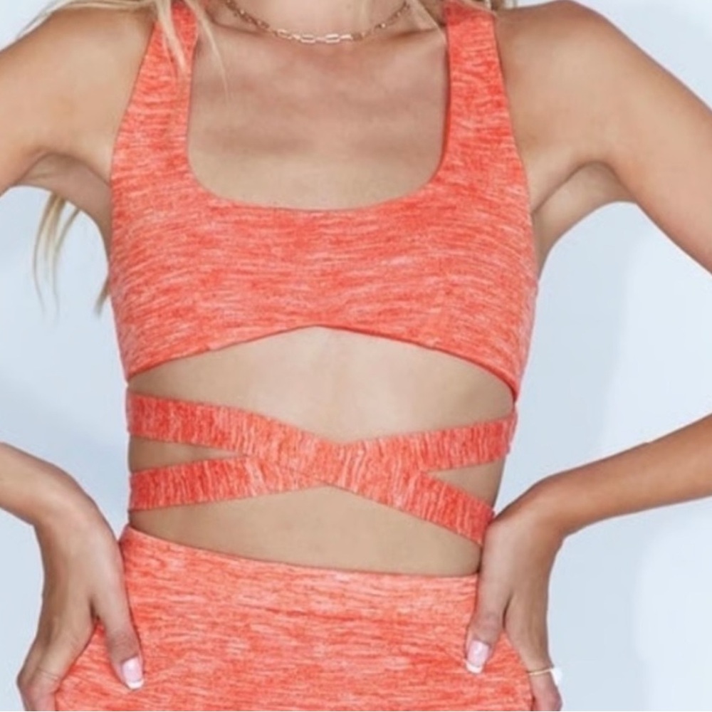 Princess Polly Vibrant Orange Cross-Strap Tank Top -  
Emma Tie Up Top